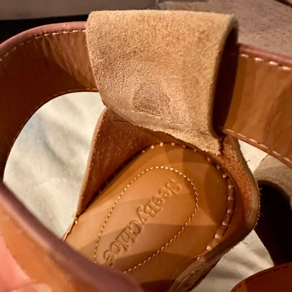 See By Chloe suede espadrille wedge sandal size 8